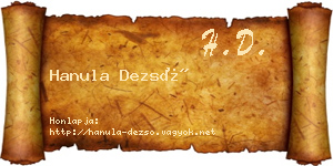 Hanula Dezső névjegykártya